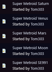 Super Metroids Saturn, Venus, Mars, Moon, and SE991