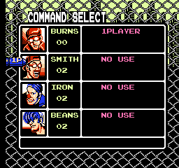 The COMMAND SELECT screen