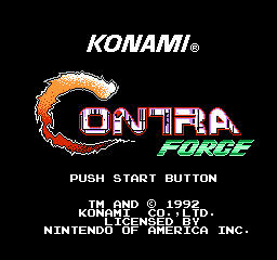 Contra Force title screen
